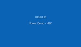 Video Power Demo Musculoesquelético LOGIQ™E10